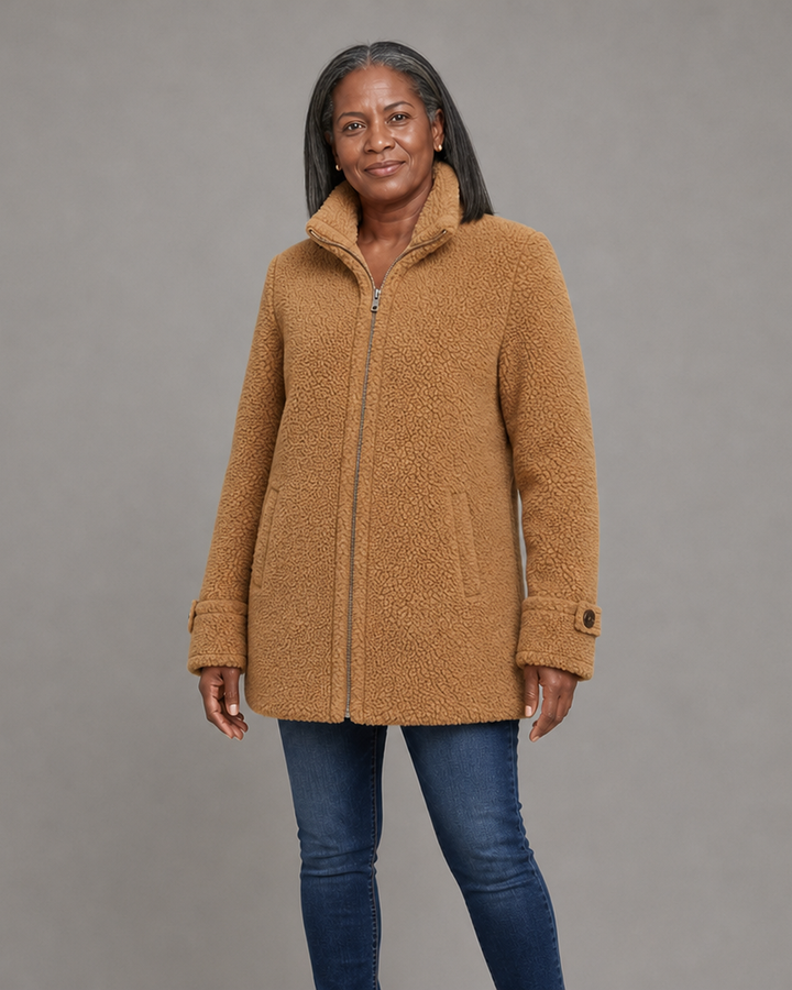 Patricia | Plush Stand-Collar Zip Coat