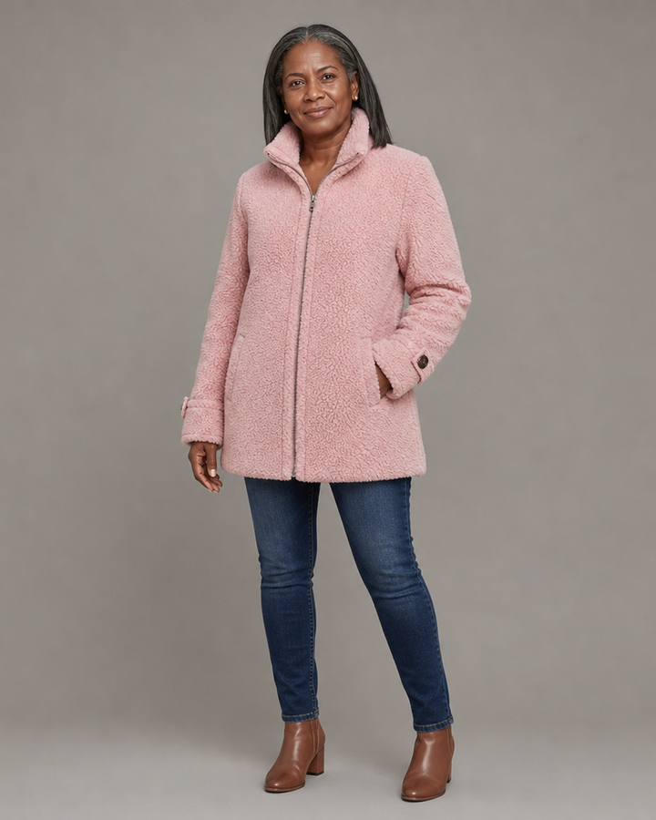 Patricia | Plush Stand-Collar Zip Coat