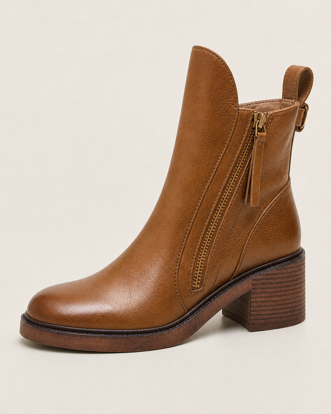 Sudie | Leather Square Heel Boots
