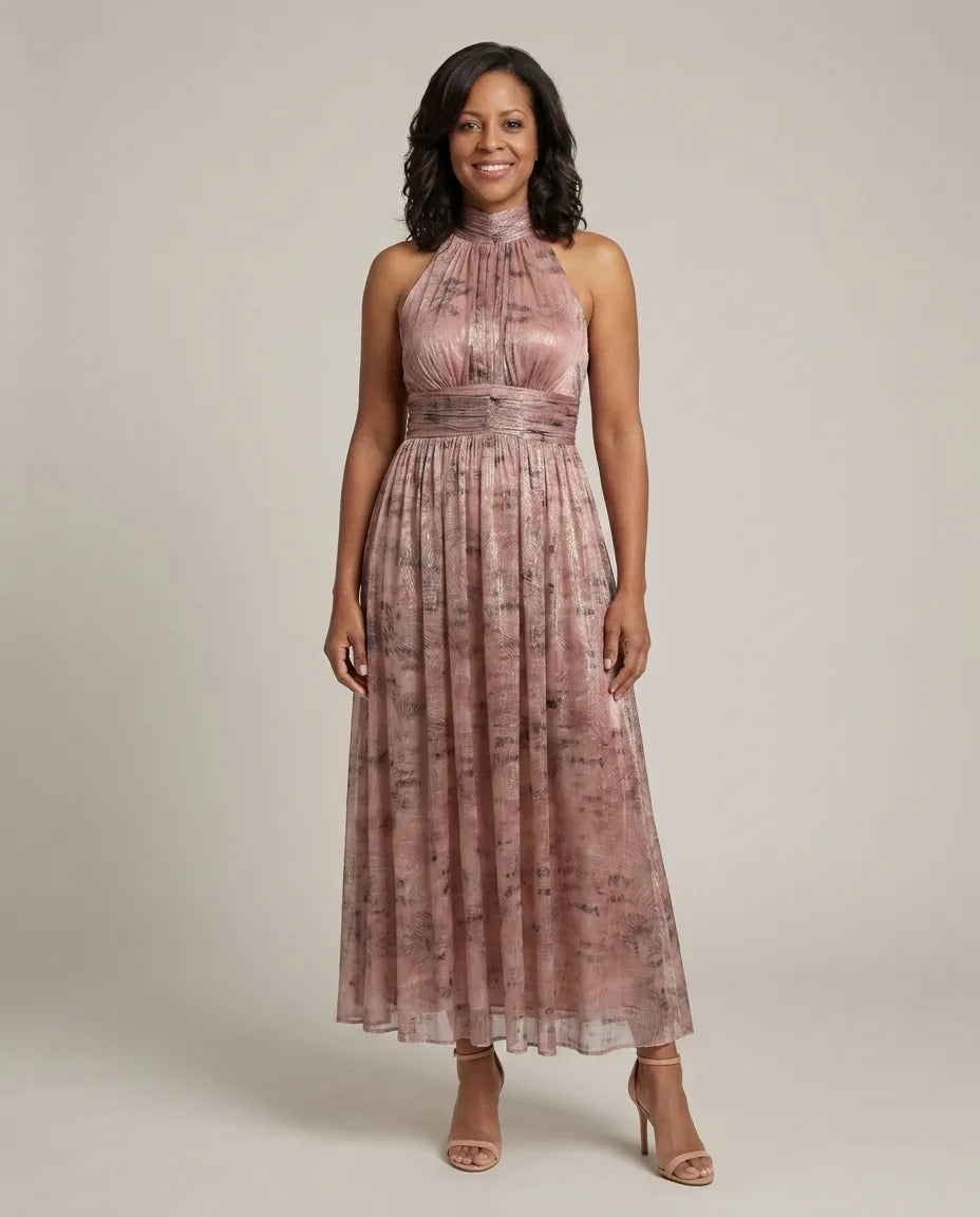 Reese | Textured Finish Sleeveless Midi Dress