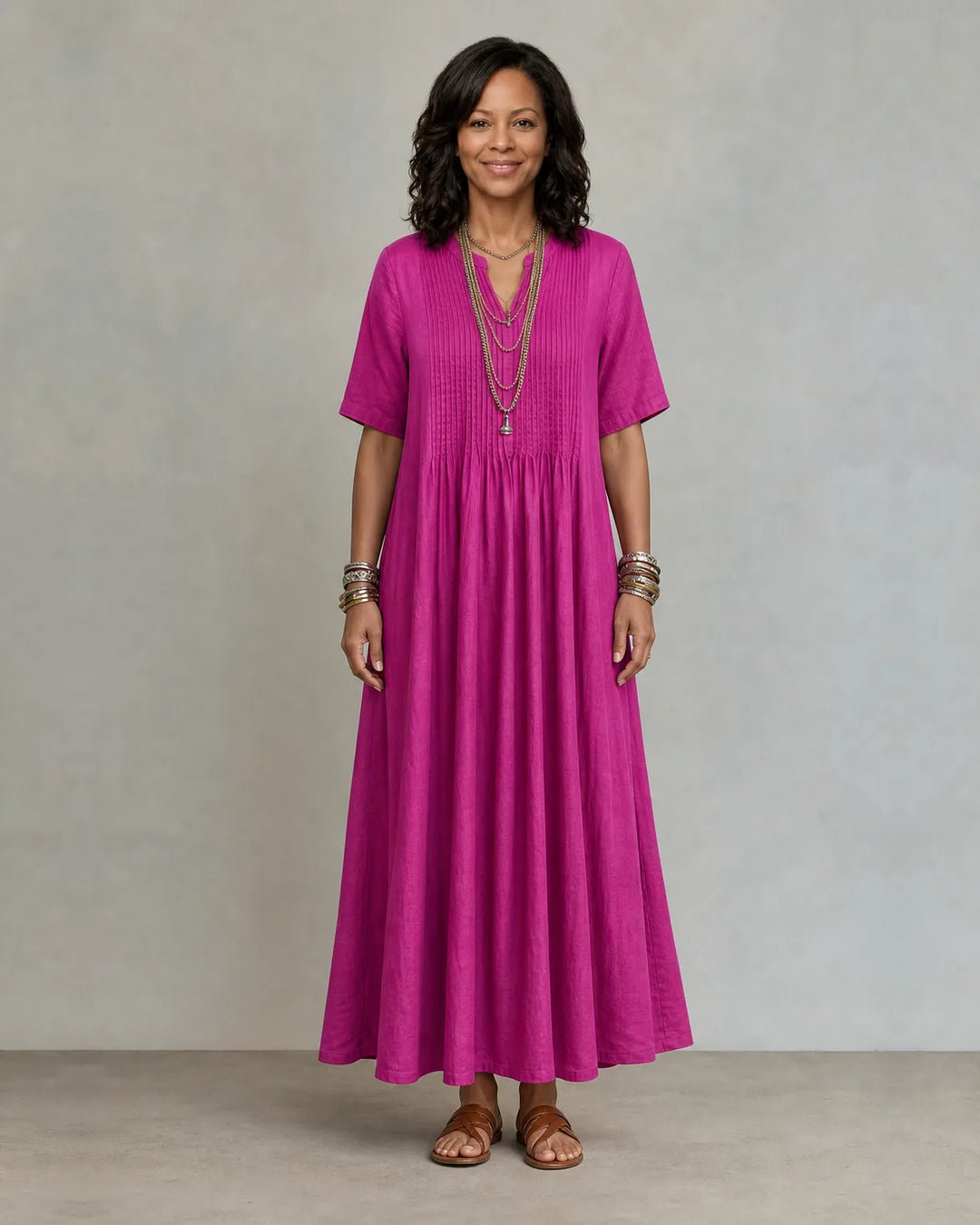 Livia Pintuck Maxi Dress