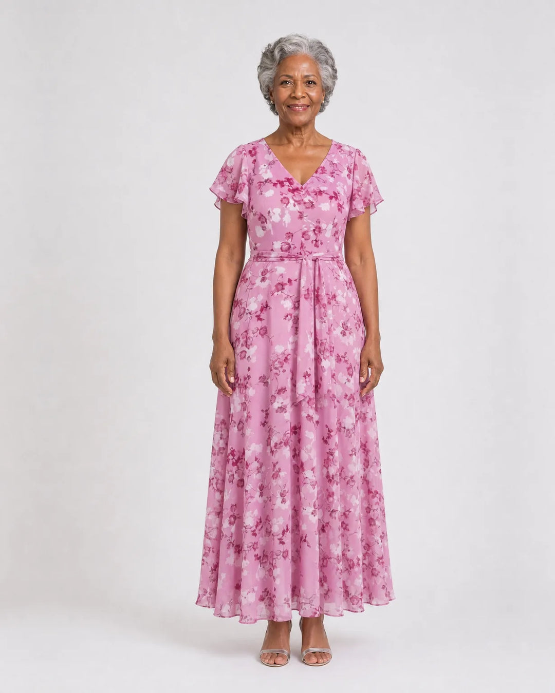 Ismeria | Floral Chiffon Maxi Dress