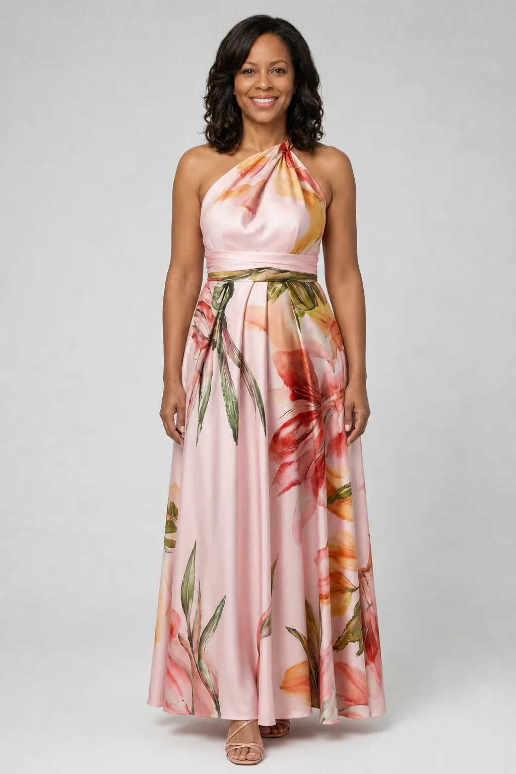 Amiel | Light Floral Maxi Dress — Pink