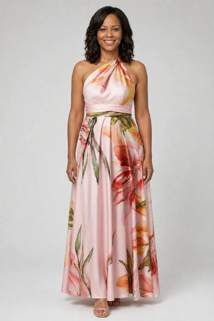 Amiel | Light Floral Maxi Dress — Pink
