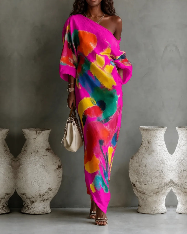 Davina | Abstract Print Maxi Dress