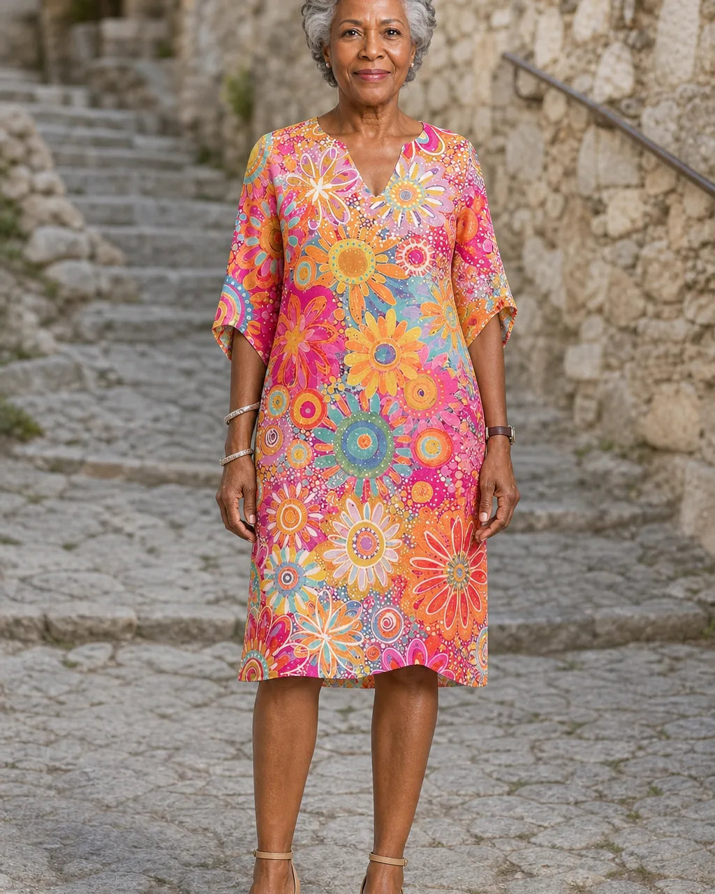 Dara | Vibrant Floral Midi Dress