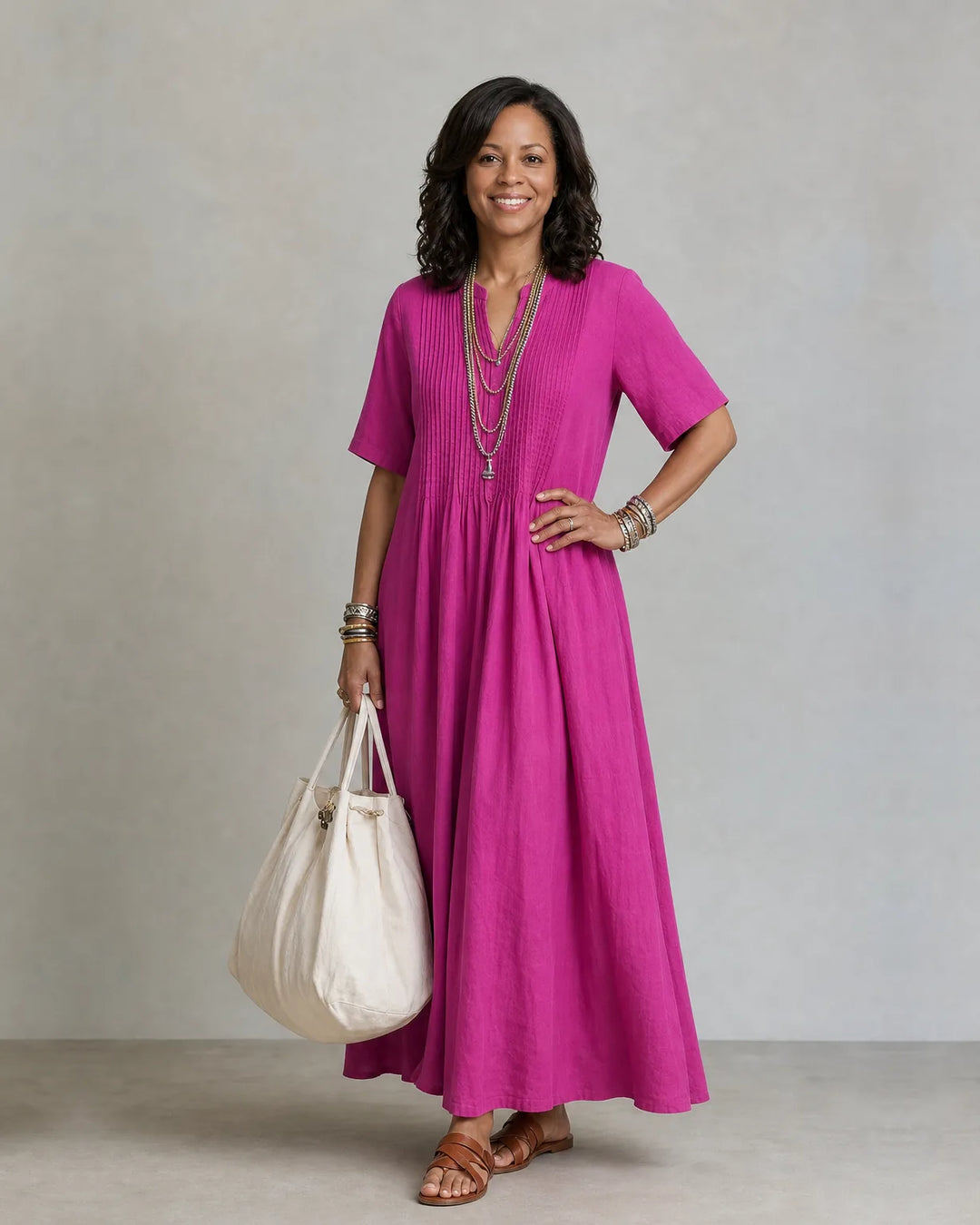 Livia Pintuck Maxi Dress