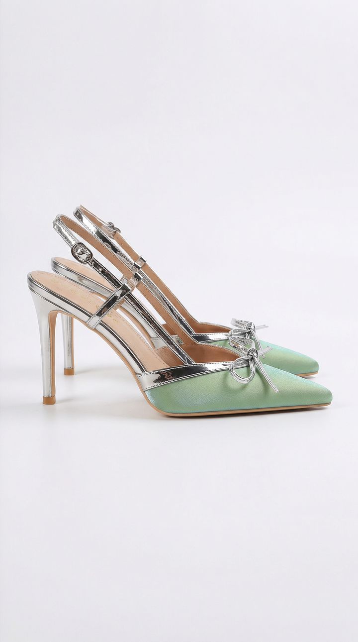 Valora | Satin Bow Slingback Pumps