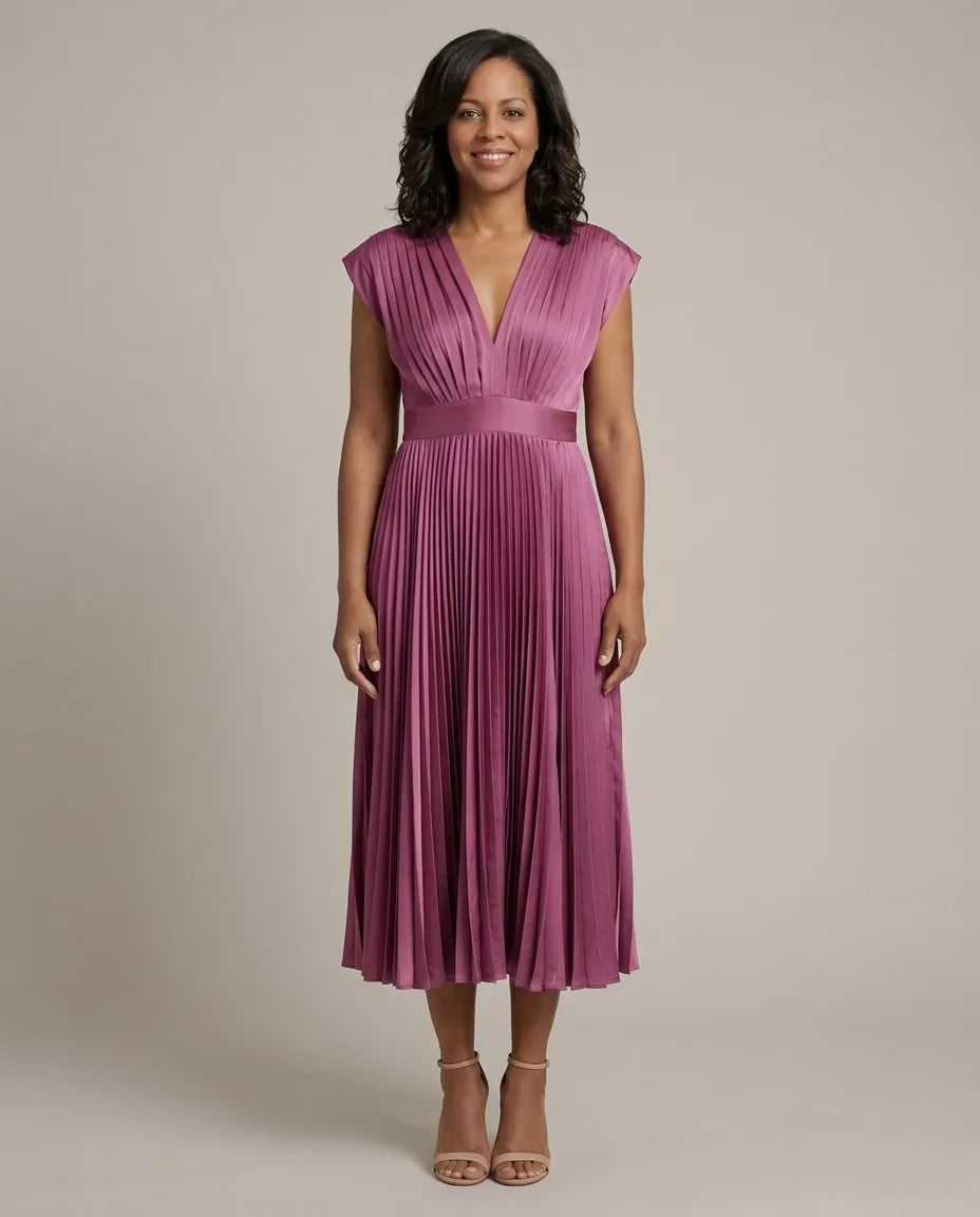 Genevieve | Timeless Pleated Midi Dress