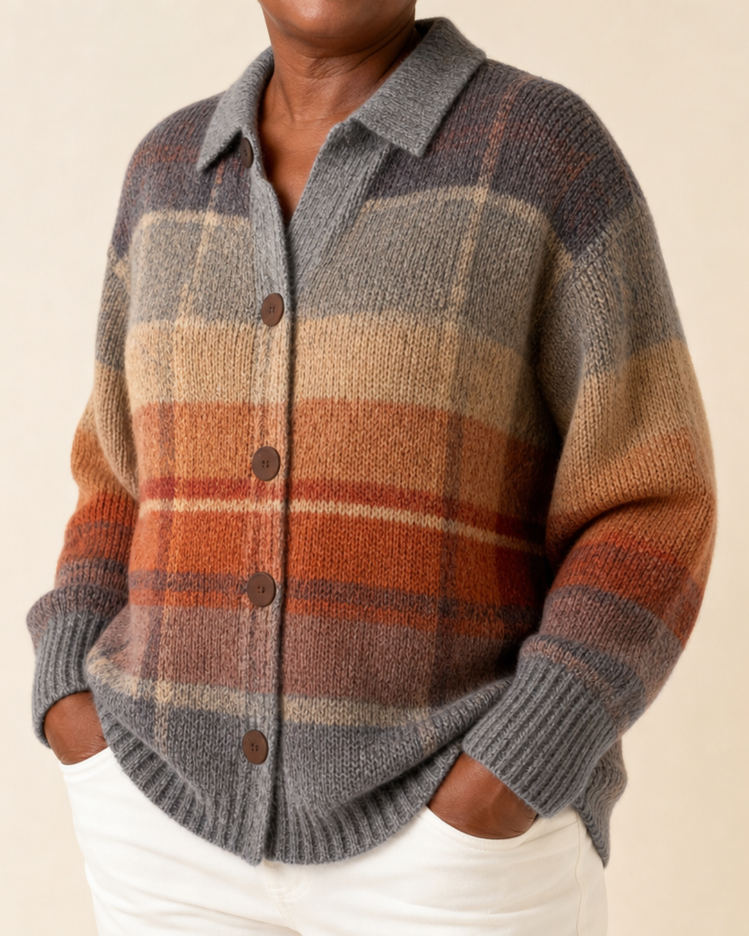 Pluma | Autumn Ombre Plaid Cardigan