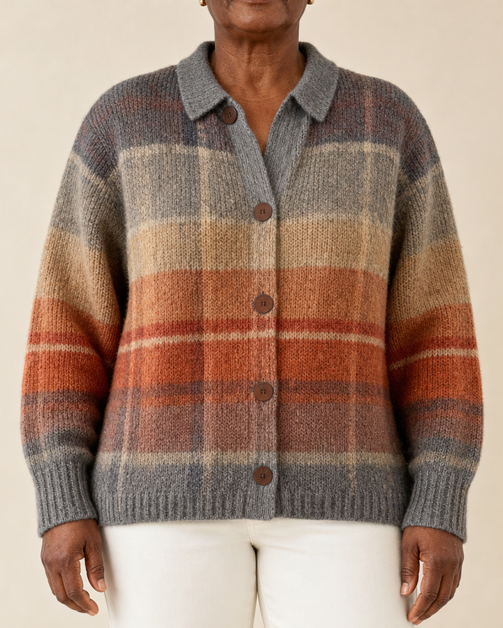 Pluma | Autumn Ombre Plaid Cardigan