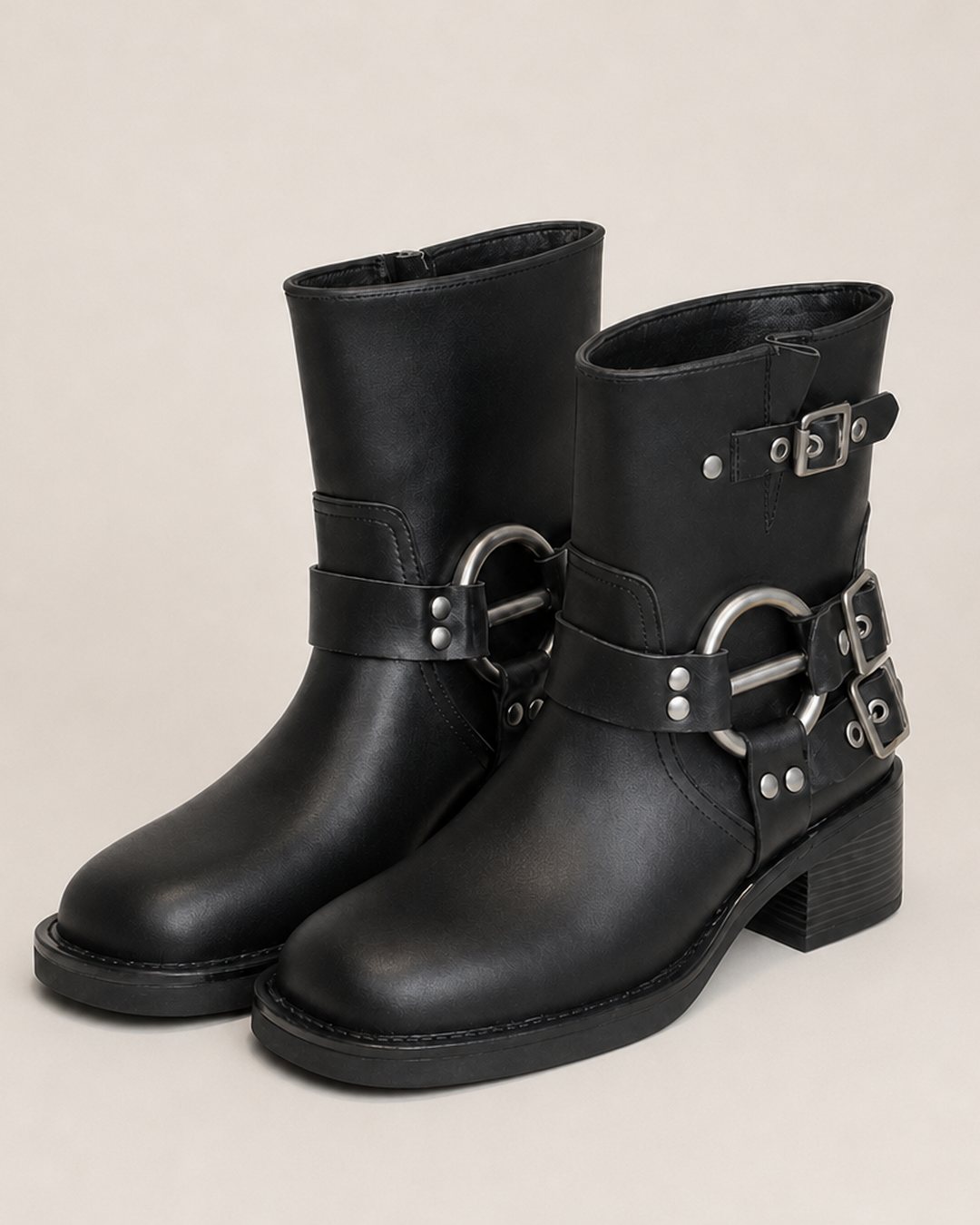 Chandra | Biker Ankle Boots With Buckle