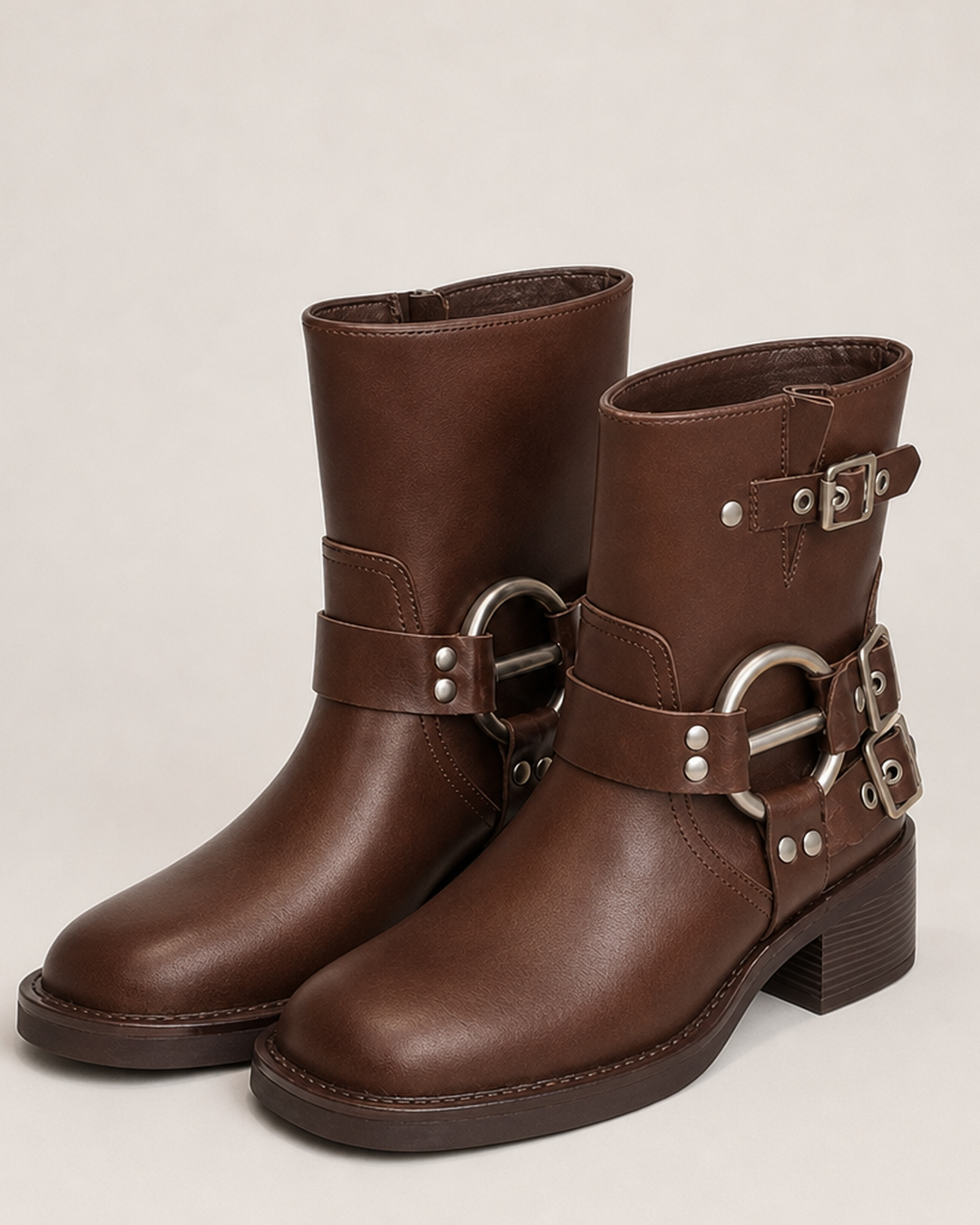 Chandra | Biker Ankle Boots With Buckle