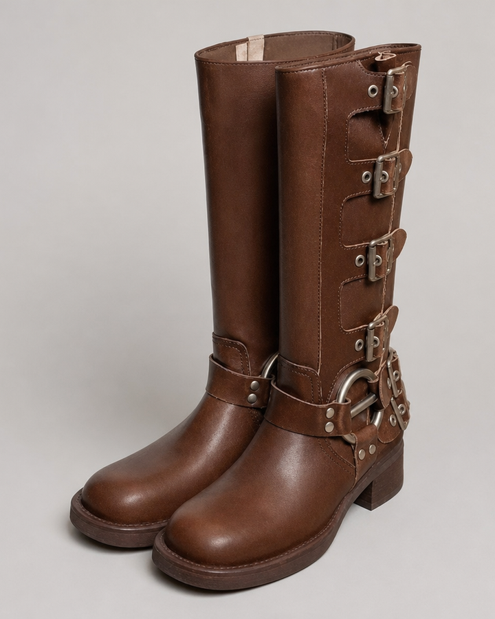 Chandra | Biker Ankle Boots With Buckle