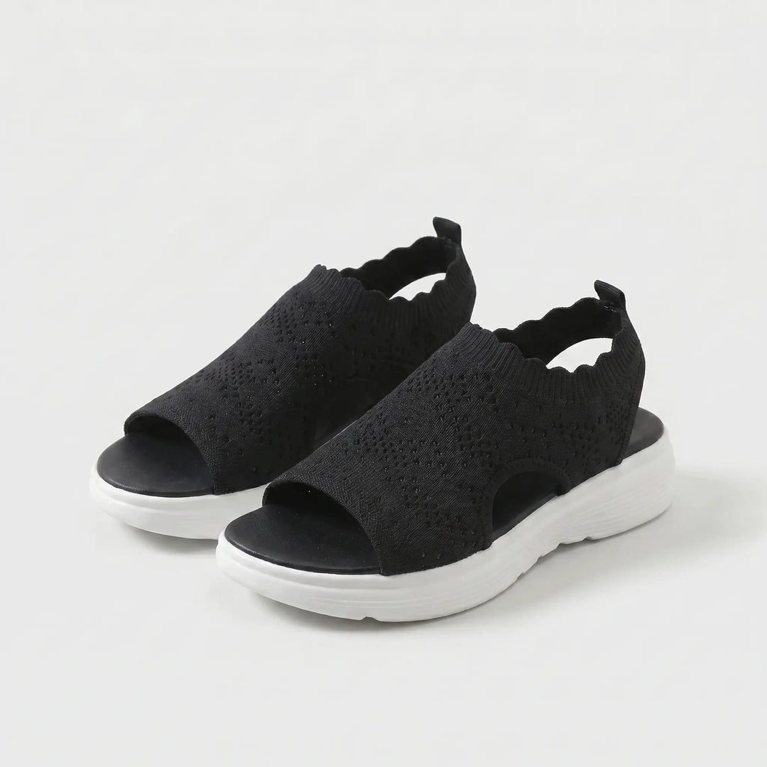 Prisca | Cushioned Comfort Sandals — Black