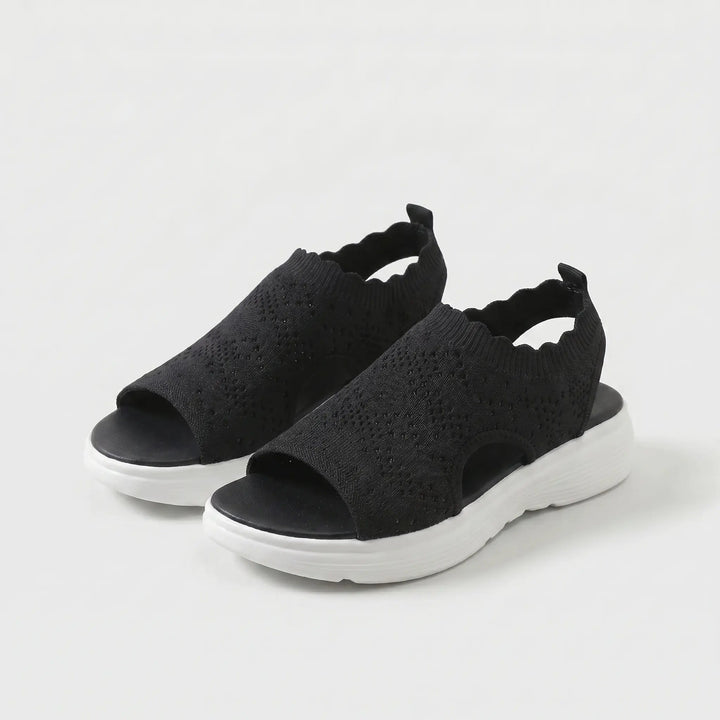Prisca | Cushioned Comfort Sandals — Black