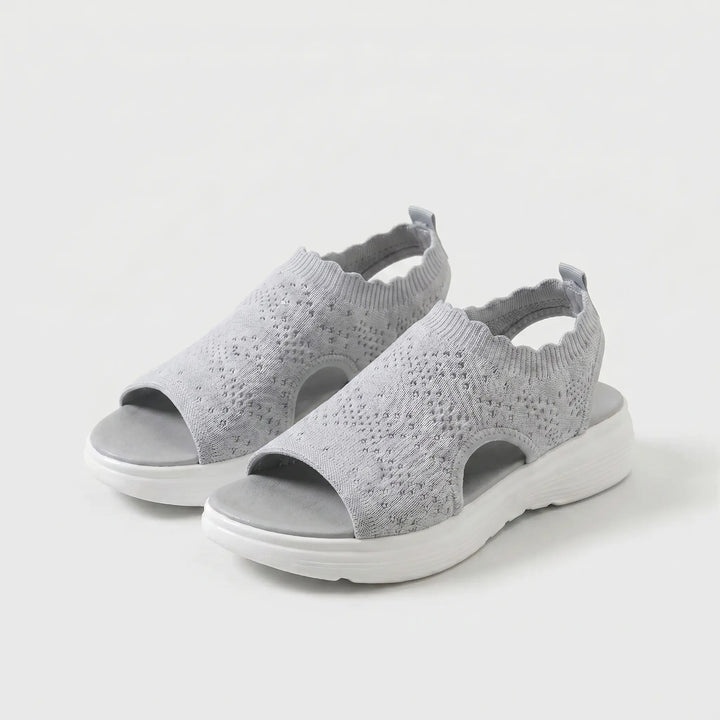 Prisca | Cushioned Comfort Sandals — Grey