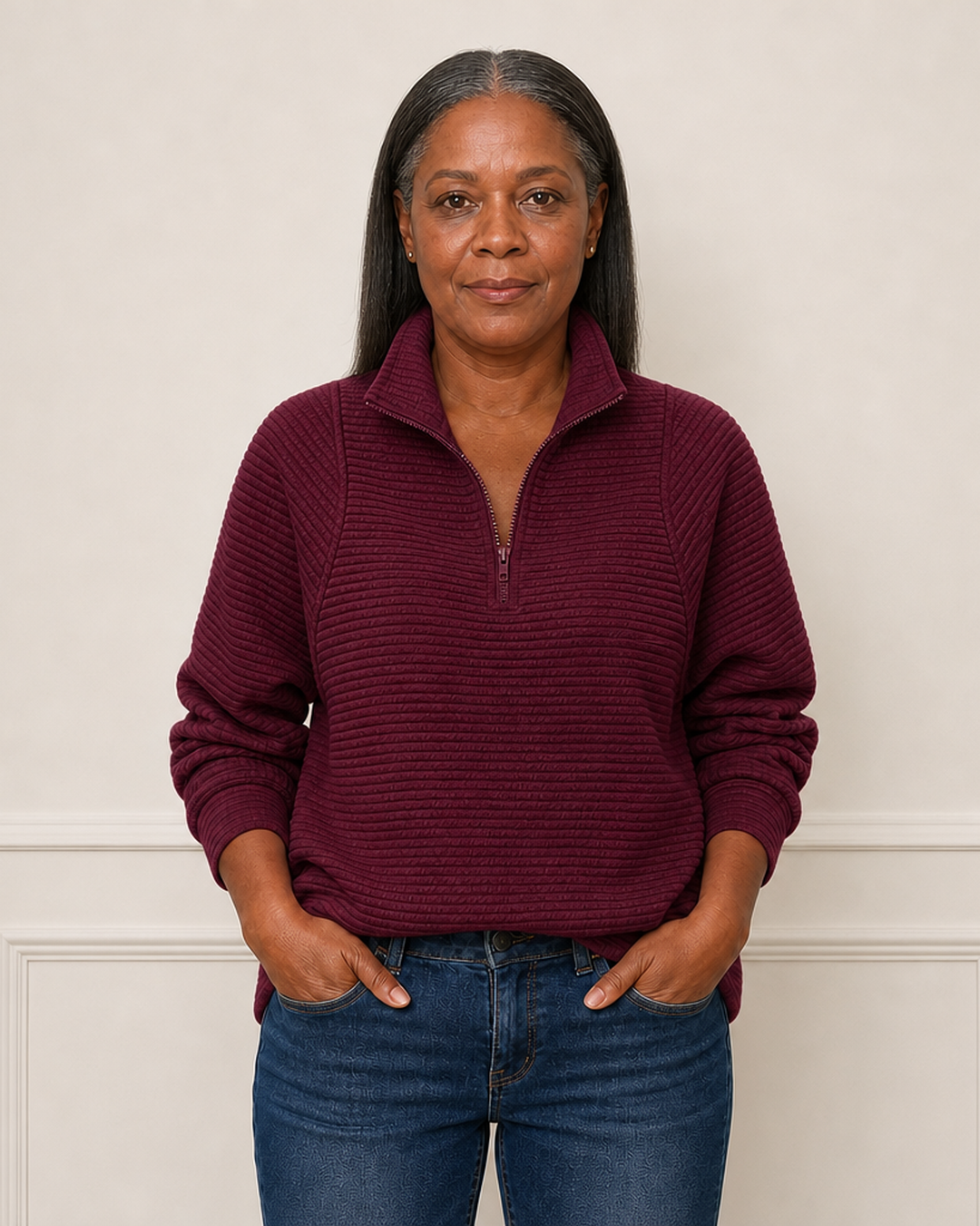 Pullover met halve rits
