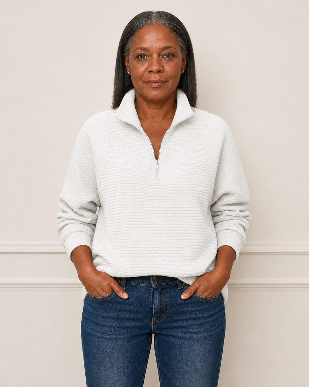 Pullover met halve rits