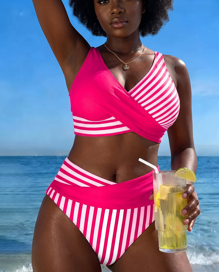 Jada | Crossed Stripes Bikini