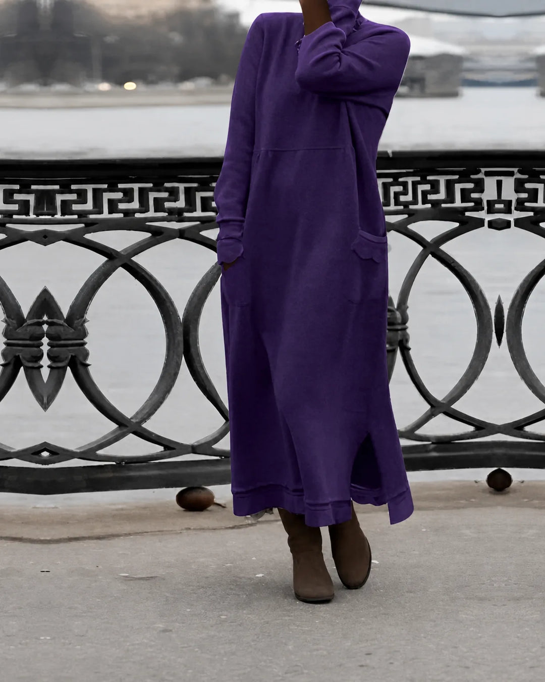 Mara Knitted Maxi Dress – Cozy Long Sleeve Oversized Winter Dress