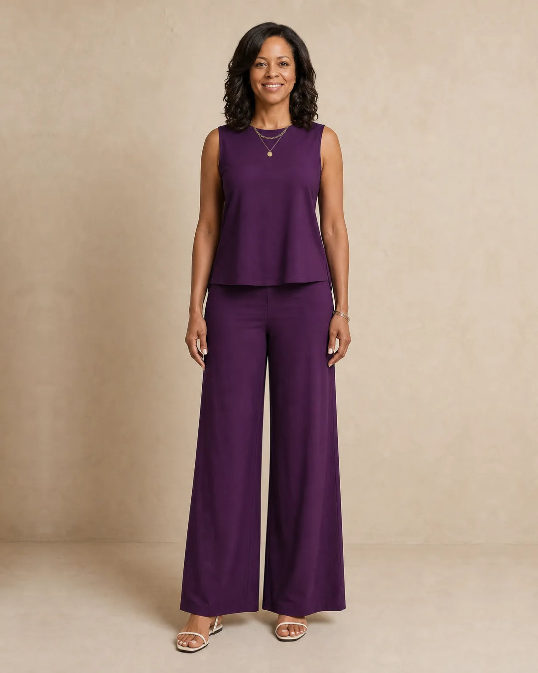 Cierra | Sleeveless Top & Wide-Leg Trouser Set