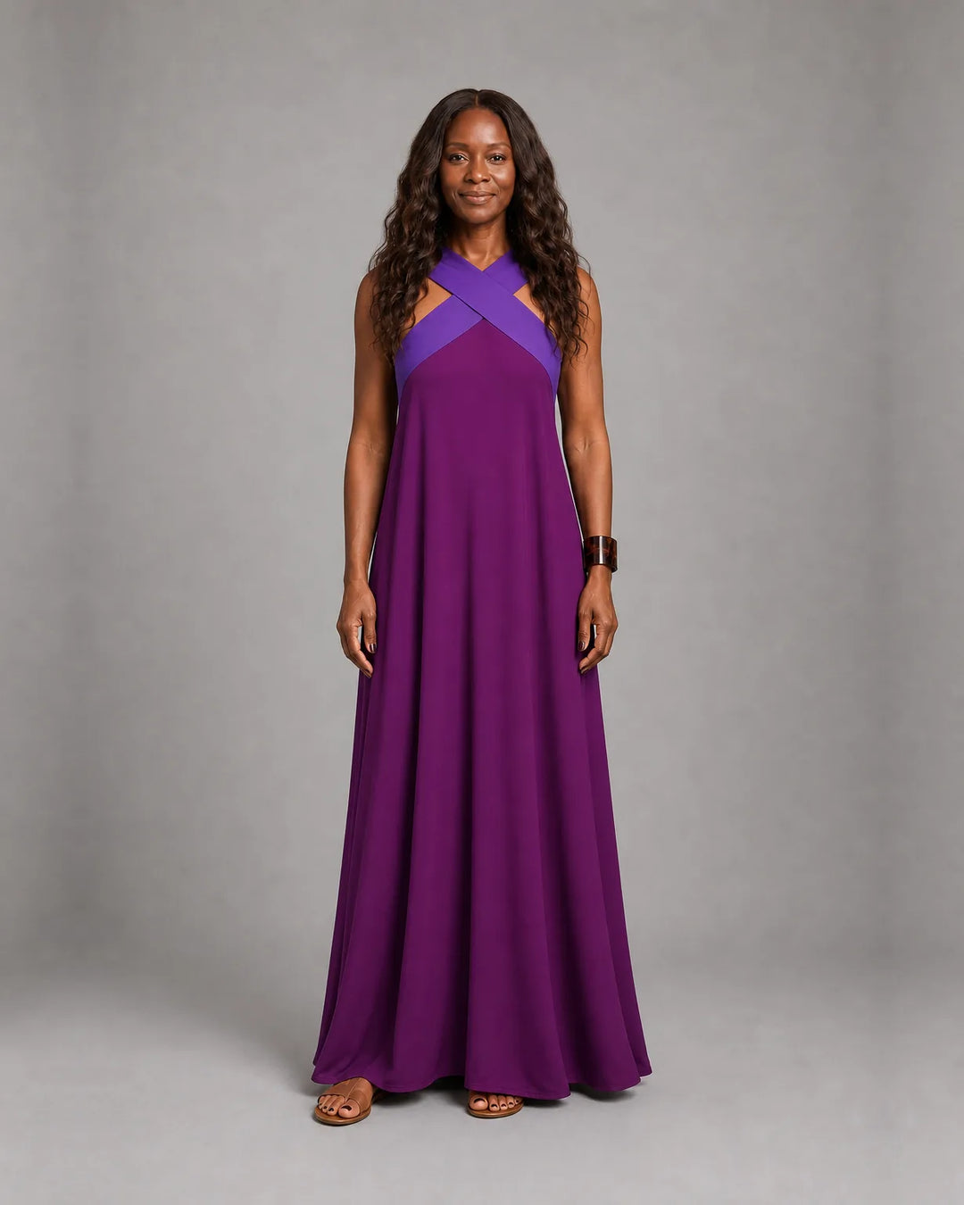 Velora™ | Cross Elegance Maxi Dress
