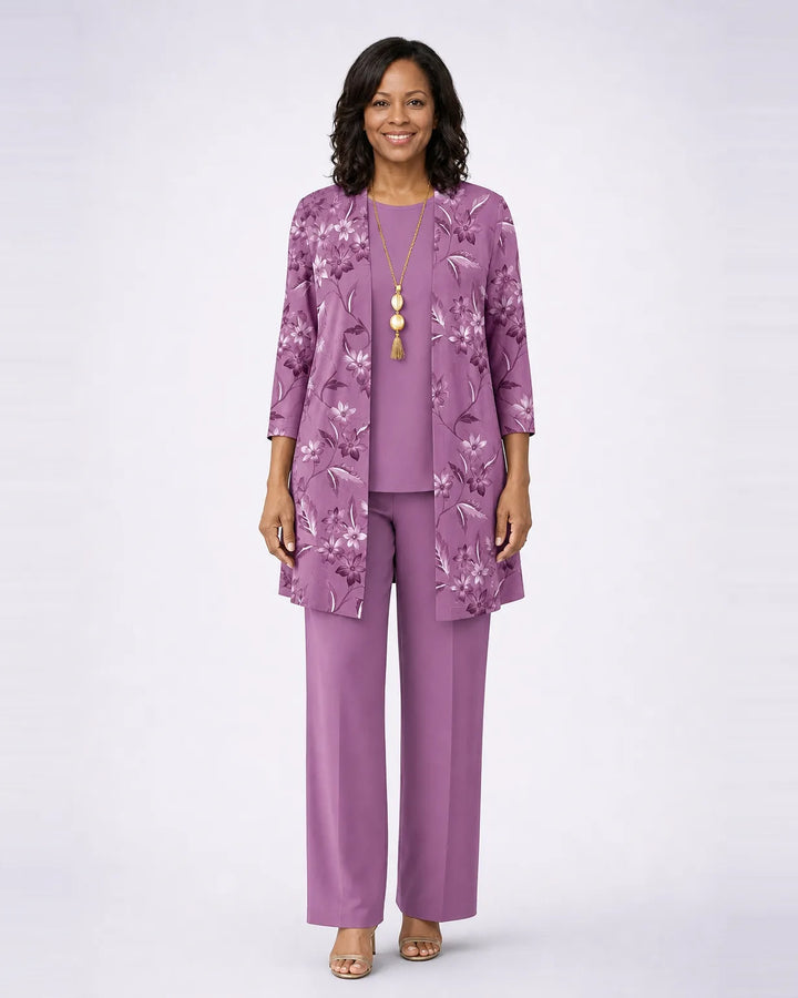 Jenilyn | Classic Elegance Three-Piece Set — Purple