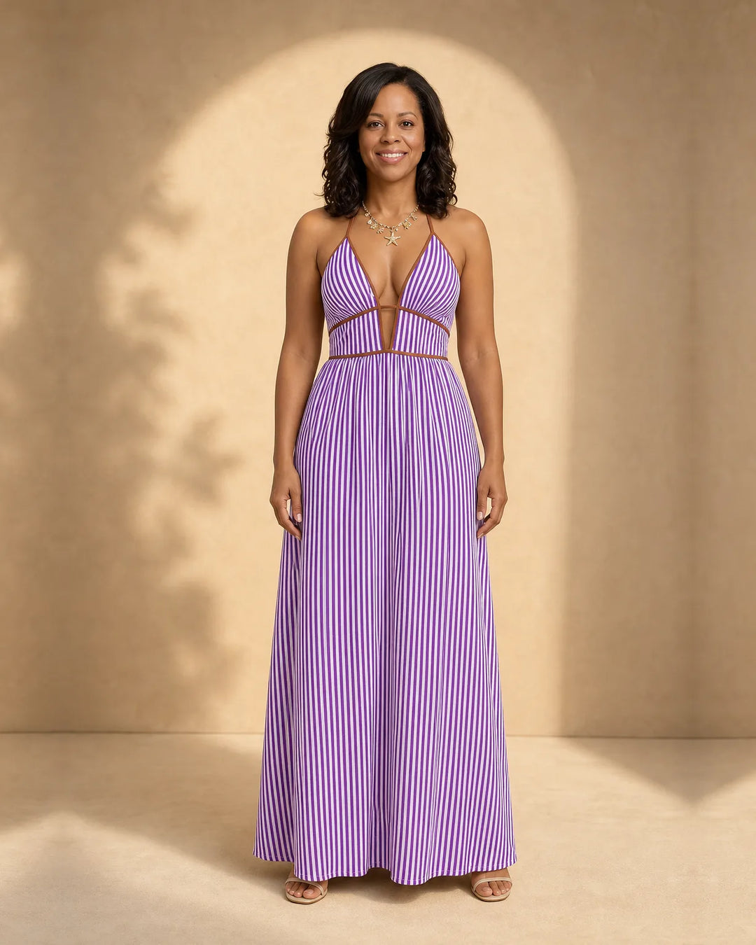 Amina | Cut-Out Halter Maxi Dress