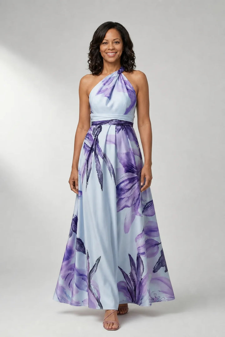Amiel | Light Floral Maxi Dress — Purple