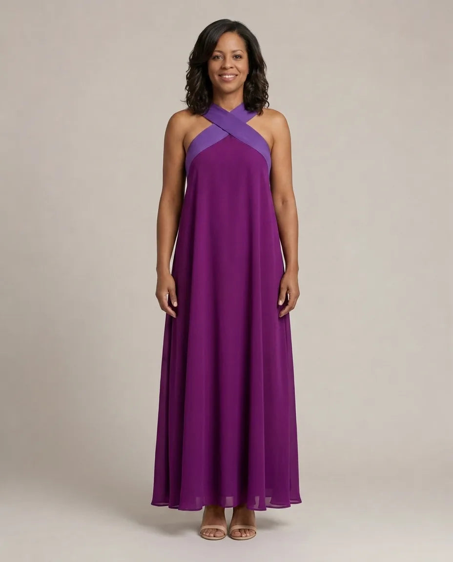 Velora | Cross Elegance Maxi Dress