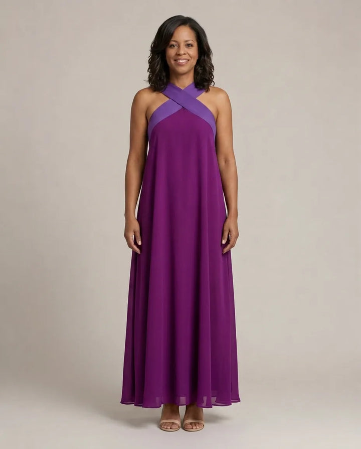 Velora | Cross Elegance Maxi Dress