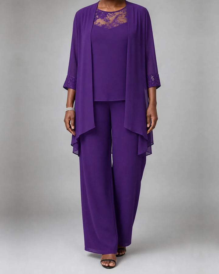 Selah | Three-Piece Chiffon Suit