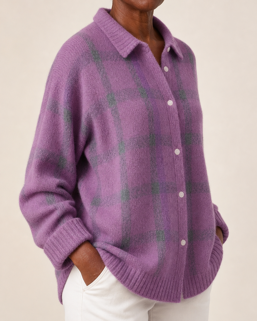 Rebecca | Relaxed Fit Checked Cardigan