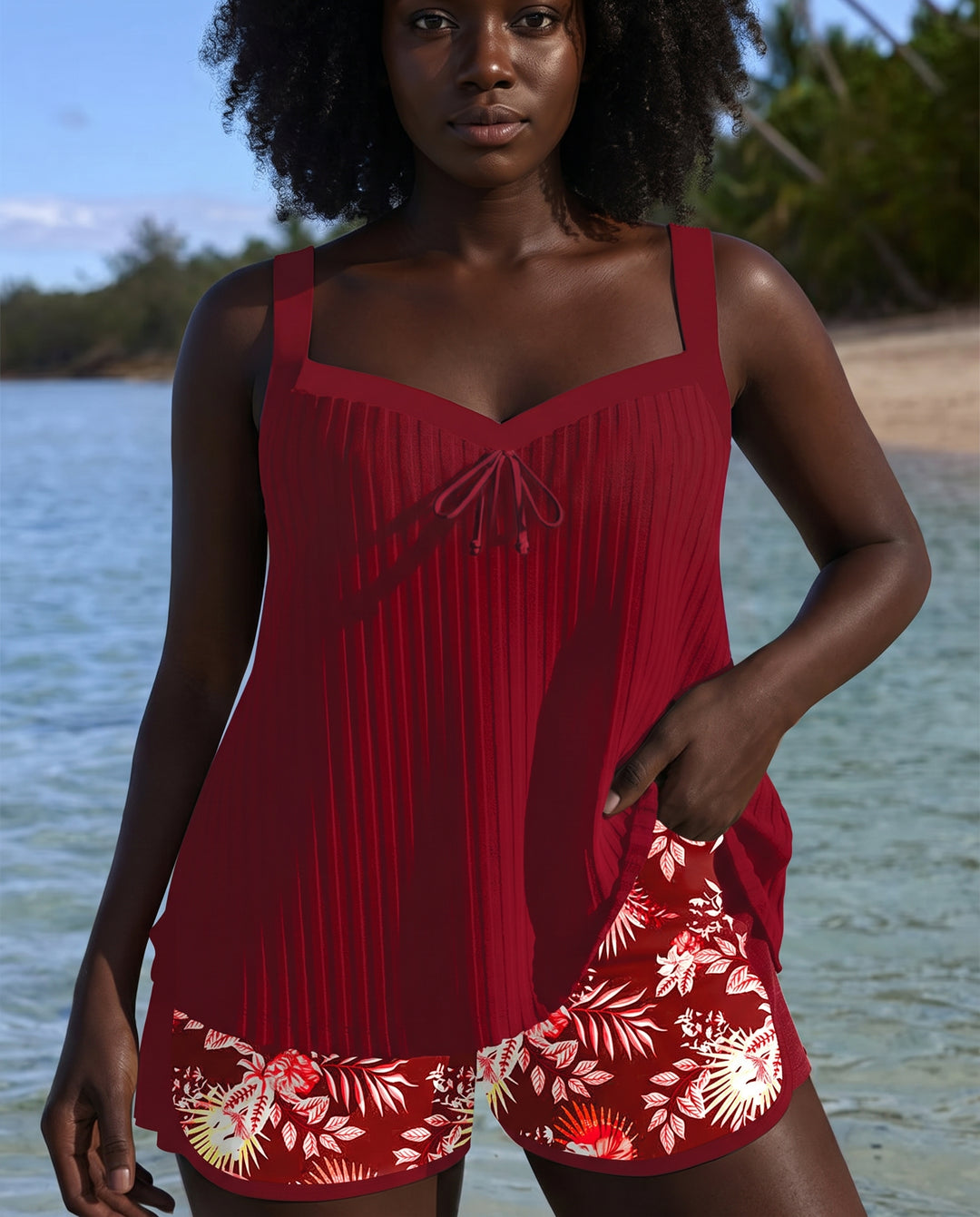Marisa | Short Striped Tankini