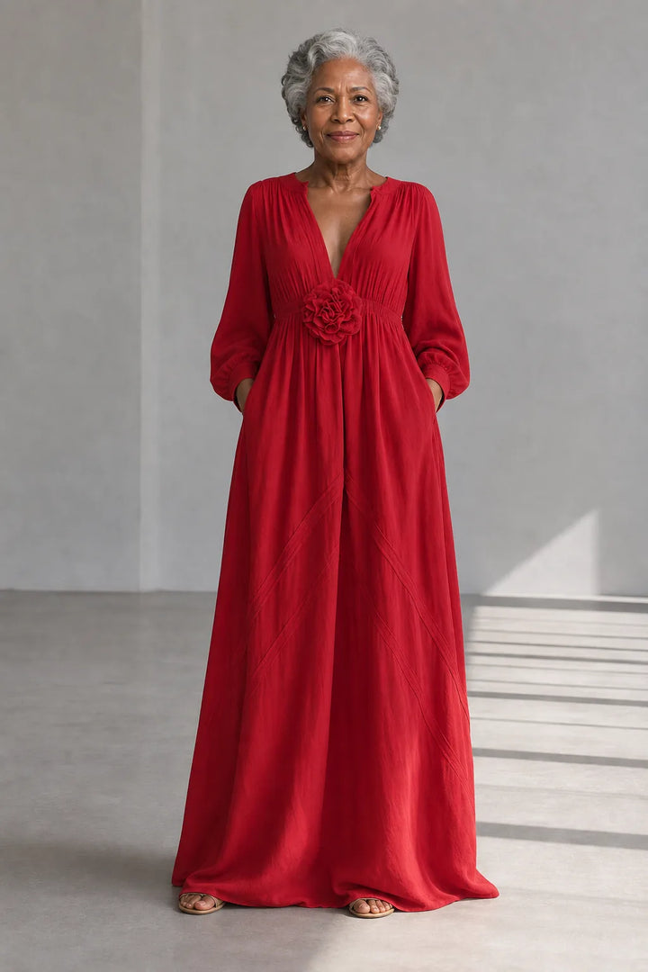 Funmi | 3D Floral High-Waist Maxi