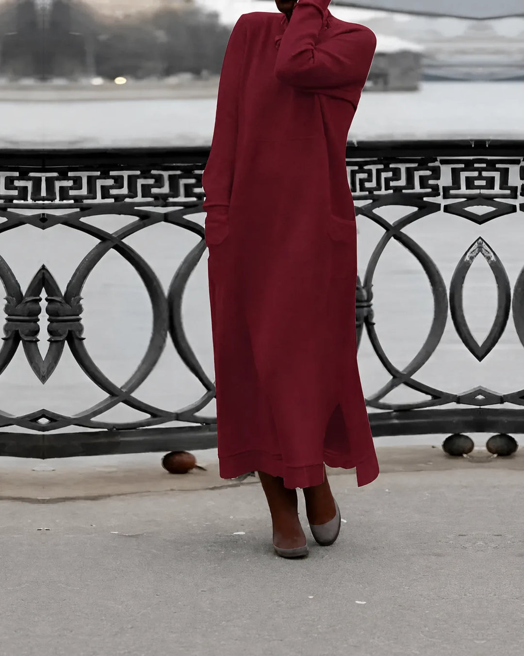 Mara Knitted Maxi Dress – Cozy Long Sleeve Oversized Winter Dress