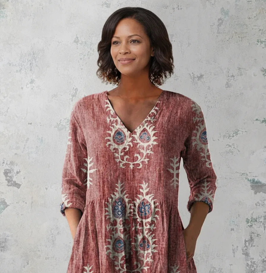 Imani | Long Blouse with V-Neck
