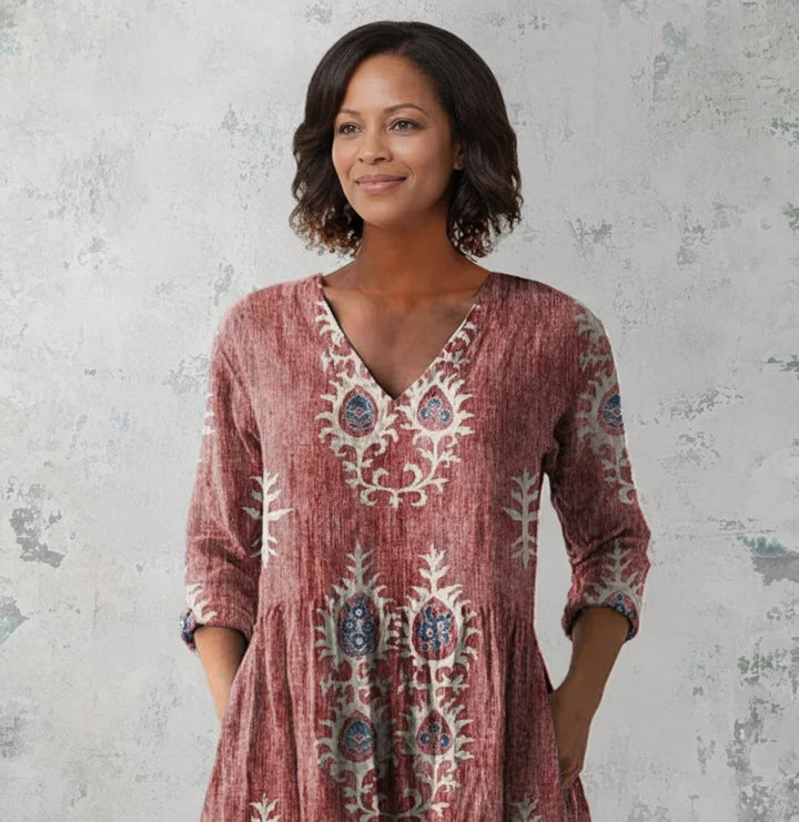 Imani | Long Blouse with V-Neck