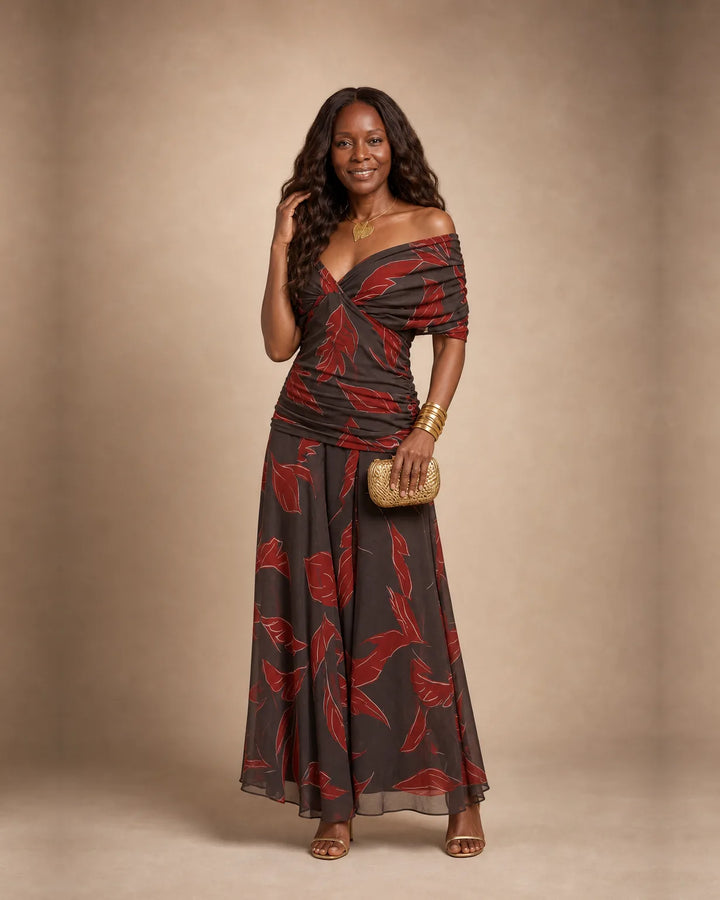 Jasmine | Elegant Dress with Leaves