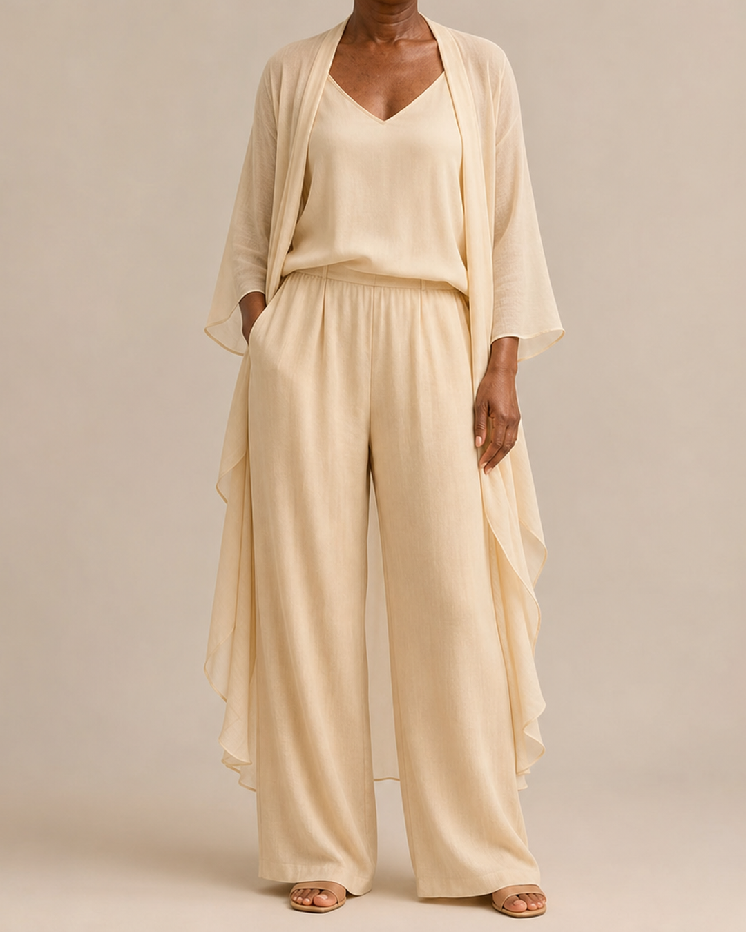 Refined | Camisole and Chiffon Jacket Pant Set