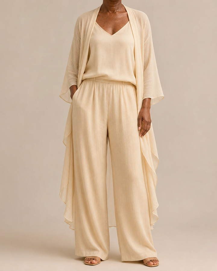 Refined | Camisole and Chiffon Jacket Pant Set