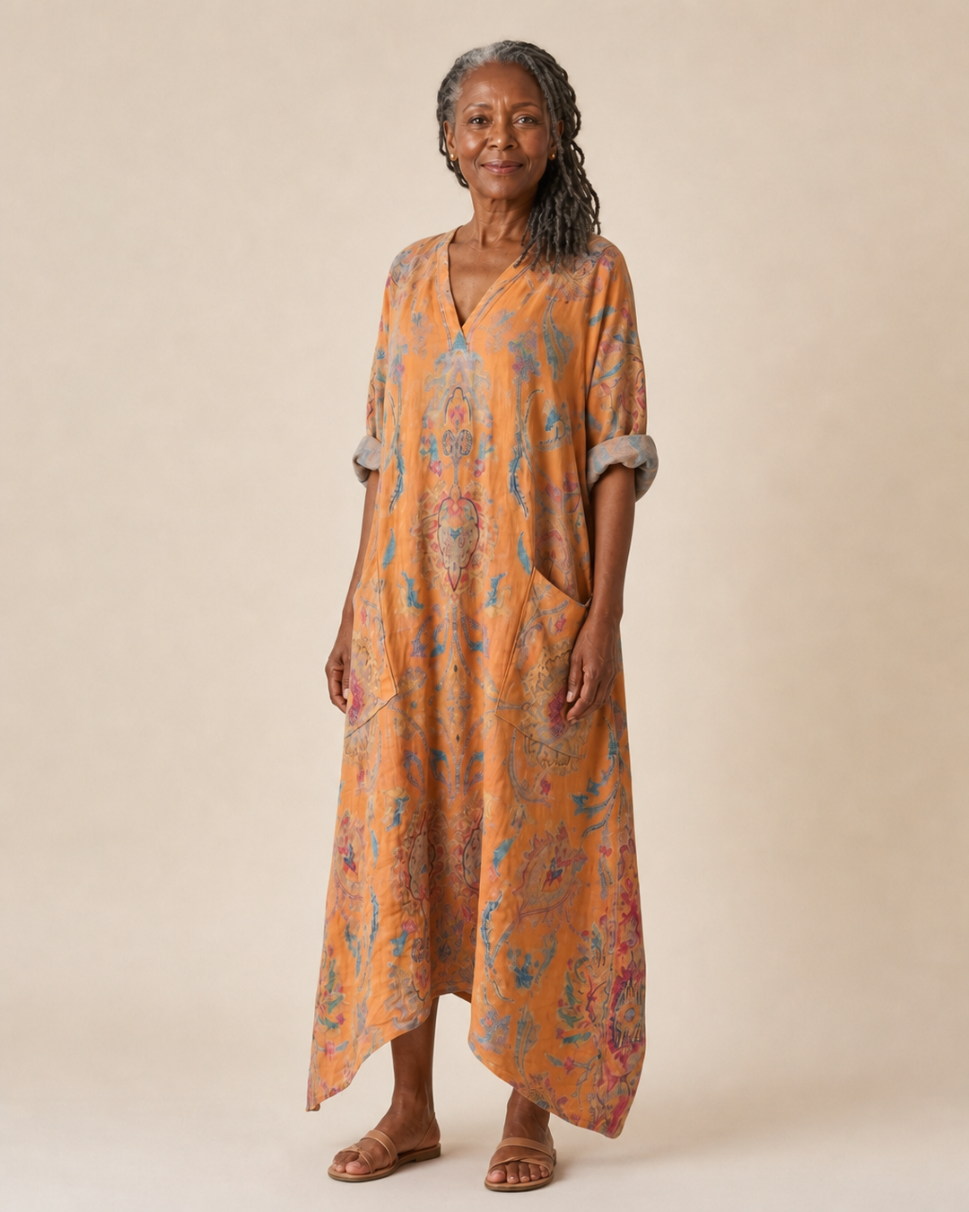 Reva | Sunset Paisley Oversized Maxi Dress