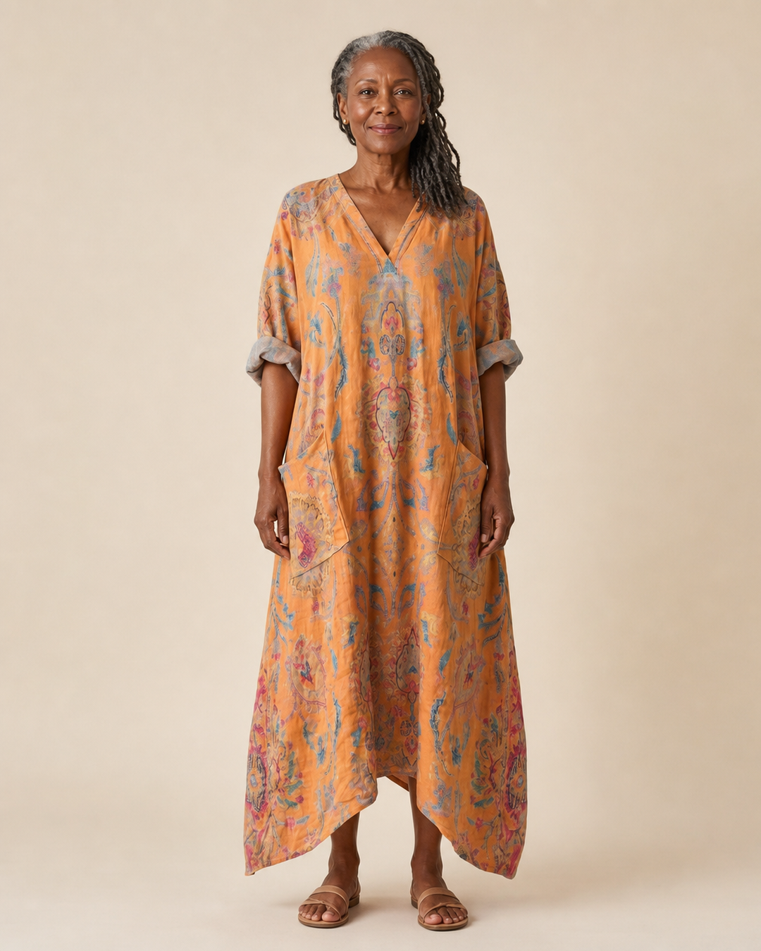 Reva | Sunset Paisley Oversized Maxi Dress