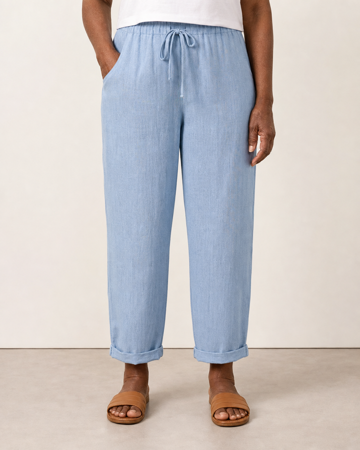 Remy | Elegant Casual Drawstring Pants — Blue