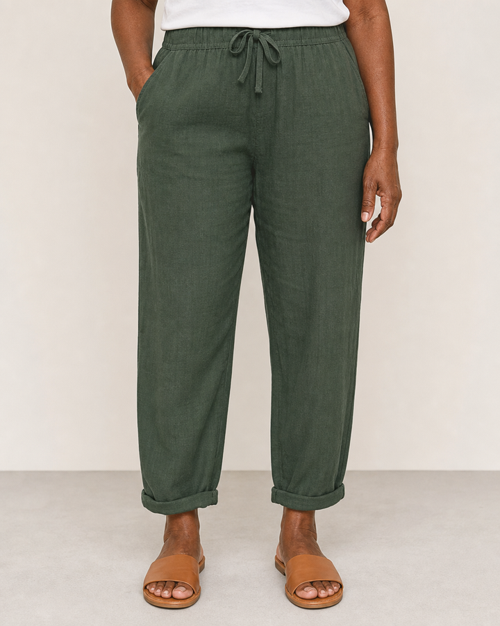Remy | Elegant Casual Drawstring Pants — Green