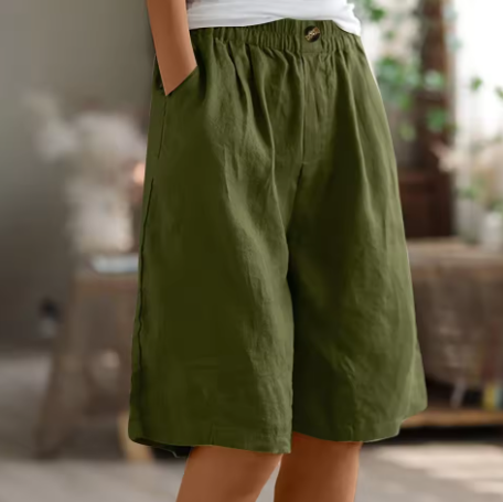 Renee | Breathable Modest Comfort Shorts — Army Green
