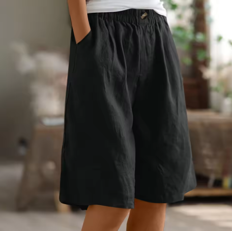 Renee | Breathable Modest Comfort Shorts — Black
