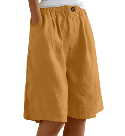 Renee | Breathable Modest Comfort Shorts — Earthy Yellow