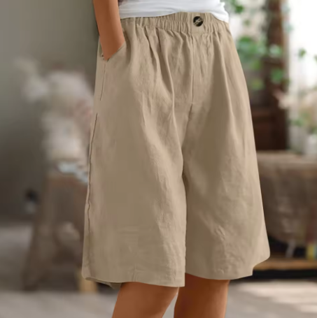 Renee | Breathable Modest Comfort Shorts — Khaki